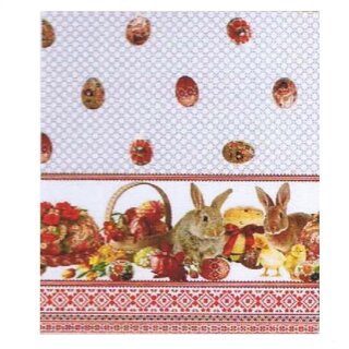 Wachstuch Tischdecke abwischbar Vliesrücken 140 cm breit individuelle Längen ca.140 x 450 cm Design Osterei