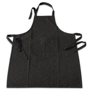 Grillschürze Küchenschürze mit Ofenhandschuh 2teilig im Set schwarz/weiss gestreift