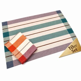 10er Set Küchentücher 50 x 70 cm aus 100 % Baumwolle – 5x Rot & 5x Blau