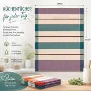 10er Set Küchentücher 50 x 70 cm aus 100 % Baumwolle – 5x Rot & 5x Blau