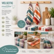 10er Set Küchentücher 50 x 70 cm aus 100 % Baumwolle – 5x Rot & 5x Blau