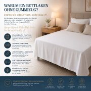 Betttuch ohne Gummizug Bettlaken glatt Haustuch Marke 150 x 260 cm weiss