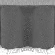 Gartentischdecke mit Fransen 150x210 cm oval dunkelgrau