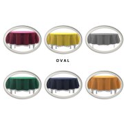 Gartentischdecke mit Fransen 150x210 cm oval dunkelgrau