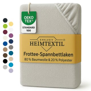 EXKLUSIV HEIMTEXTIL Frottee Spannbettlaken 60 - 70 x 140 cm Silber 80% Baumwolle 20% Polyester  Öko - Tex Zertifiziert Bed-Sheet Bettlaken Spannbetttuch Topper Leinentuch