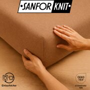 EXKLUSIV HEIMTEXTIL Frottee Spannbettlaken 180 - 200 x 200 cm Nougat 80% Baumwolle 20% Polyester  Öko - Tex Zertifiziert Bed-Sheet Bettlaken Spannbetttuch Topper Leinentuch