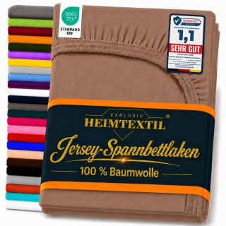 EXKLUSIV HEIMTEXTIL Marke Jersey Spannbettlaken 180 - 200 x 200 cm Schokobraun