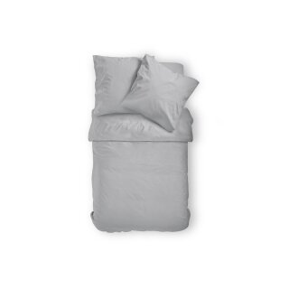 Microfaser Bettwäsche Uni Reißverschluss 200 x 200 cm + 2 x 80 x 80 cm Silber