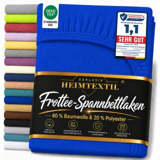 EXKLUSIV HEIMTEXTIL Frottee Spannbettlaken Premium 60 - 70 x 140 cm Royalblau 80% Baumwolle 20% Polyester  Öko - Tex Zertifiziert Bed-Sheet Bettlaken Spannbetttuch