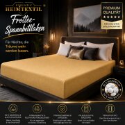 EXKLUSIV HEIMTEXTIL Frottee Spannbettlaken Premium 90 - 100 x 200 cm Sand 80% Baumwolle 20% Polyester  Öko - Tex Zertifiziert Bed-Sheet Bettlaken Spannbetttuch