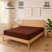 EXKLUSIV HEIMTEXTIL Frottee Spannbettlaken Premium 180 - 200 x 200 cm Schokobraun 80% Baumwolle 20% Polyester  Öko - Tex Zertifiziert Bed-Sheet Bettlaken Spannbetttuch