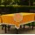 Gartentischdecke mit Fransen 130x180 cm eckig orange
