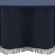 Gartentischdecke mit Fransen 150x210 cm oval blau