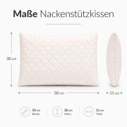 Nackenstützkissen ergonomisch 50x30x11 cm – Orthopädisches Memory Foam, Nackenkissen gegen Nackenschmerzen, waschbarer Bezug, Kopfkissen für Seiten- & Rückenschläfer