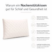 Nackenstützkissen ergonomisch 50x30x11 cm – Orthopädisches Memory Foam, Nackenkissen gegen Nackenschmerzen, waschbarer Bezug, Kopfkissen für Seiten- & Rückenschläfer
