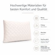 Nackenstützkissen ergonomisch 50x30x11 cm – Orthopädisches Memory Foam, Nackenkissen gegen Nackenschmerzen, waschbarer Bezug, Kopfkissen für Seiten- & Rückenschläfer