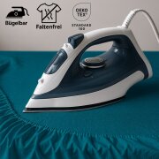 EXKLUSIV HEIMTEXTIL Marke Jersey Spannbettlaken 60 x 120 cm Petrol 100% Baumwolle Öko - Tex Zertifiziert Bed-Sheet Bettlaken Spannbetttuch Topper Leinentuch