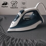 EXKLUSIV HEIMTEXTIL Marke Jersey Spannbettlaken 90 x 200 cm Grau 100% Baumwolle Öko - Tex Zertifiziert Bed-Sheet Bettlaken Spannbetttuch Topper Leinentuch