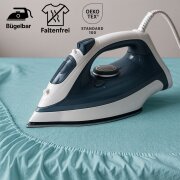 EXKLUSIV HEIMTEXTIL Marke Jersey Spannbettlaken 90 x 200 cm Hellblau 100% Baumwolle Öko - Tex Zertifiziert Bed-Sheet Bettlaken Spannbetttuch Topper Leinentuch