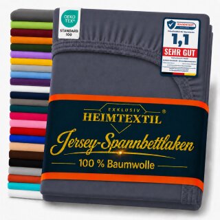EXKLUSIV HEIMTEXTIL Marke Jersey Spannbettlaken 140-160x200 cm Navyblau