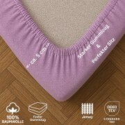 EXKLUSIV HEIMTEXTIL Marke Jersey Spannbettlaken 200 x 220 cm Rosa 100% Baumwolle Öko - Tex Zertifiziert Bed-Sheet Bettlaken Spannbetttuch Topper Leinentuch