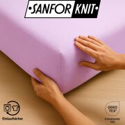EXKLUSIV HEIMTEXTIL Marke Jersey Spannbettlaken 200 x 220 cm Rosa 100% Baumwolle Öko - Tex Zertifiziert Bed-Sheet Bettlaken Spannbetttuch Topper Leinentuch
