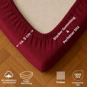 EXKLUSIV HEIMTEXTIL Frottee Spannbettlaken Premium 120 x 200 cm Bordeaux 80% Baumwolle 20% Polyester  Öko - Tex Zertifiziert Bed-Sheet Bettlaken Spannbetttuch