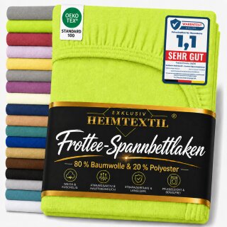 EXKLUSIV HEIMTEXTIL Frottee Spannbettlaken 120 x 200 cm Apfelgrün