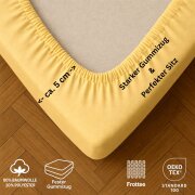 EXKLUSIV HEIMTEXTIL Frottee Spannbettlaken 120 x 200 cm Gelb 80% Baumwolle 20% Polyester  Öko - Tex Zertifiziert Bed-Sheet Bettlaken Spannbetttuch Topper Leinentuch