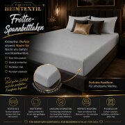 EXKLUSIV HEIMTEXTIL Frottee Spannbettlaken 200 x 220 cm Silber