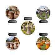 Stehtischhusse für Bistrotisch Motiv mit 4 verstärkten Fußlaschen elastisch Stretch OEKO-TEX zertifiziert  Ø 60-65x110-120 cm Baumstamm