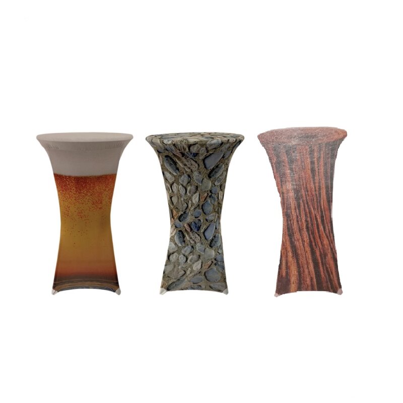 EXKLUSIV Stehtischhusse Für Bistrotische - 4 Fußlaschen, Stretch, OEKO-TEX - 60-65x110-120 Cm Anthrazit (5 Stück)