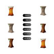 Stehtischhusse für Bistrotisch Motiv mit 4 verstärkten Fußlaschen elastisch Stretch OEKO-TEX zertifiziert  Ø 80-85x110-120 cm Baumstamm