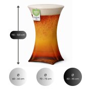 Stehtischhusse für Bistrotisch Motiv mit 4 verstärkten Fußlaschen elastisch Stretch OEKO-TEX zertifiziert  Ø 80-85x110-120 cm Bierglas