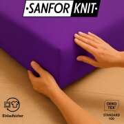 EXKLUSIV HEIMTEXTIL Jersey Spannbettlaken Premium 120 x 200 cm Lila 100% Baumwolle Öko - Tex Zertifiziert Bed-Sheet Bettlaken Spannbetttuch Topper Leinentuch