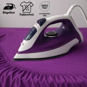 EXKLUSIV HEIMTEXTIL Jersey Spannbettlaken Premium 120 x 200 cm Lila 100% Baumwolle Öko - Tex Zertifiziert Bed-Sheet Bettlaken Spannbetttuch Topper Leinentuch