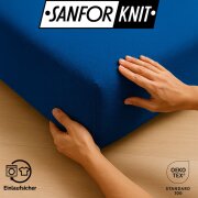 EXKLUSIV HEIMTEXTIL Jersey Spannbettlaken Premium 120 x 200 cm Royalblau 100% Baumwolle Öko - Tex Zertifiziert Bed-Sheet Bettlaken Spannbetttuch Topper Leinentuch