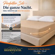 EXKLUSIV HEIMTEXTIL Jersey Spannbettlaken Premium 180 - 200 x 200 cm Sand