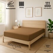 Jersey Spannbettlaken Premium  Marke 200 x 220 cm Sand