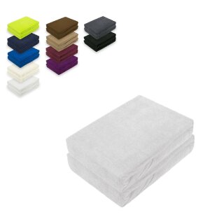 Frottee Spannbettlaken Doppelpack 90 - 100 x 200 cm Silber