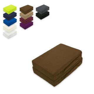 Frottee Spannbettlaken Doppelpack 120 x 200 cm Schokobraun
