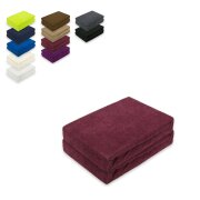 Frottee Spannbettlaken Doppelpack 200 x 220 cm Bordeaux
