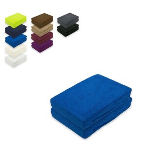Frottee Spannbettlaken Doppelpack 200 x 220 cm Royalblau