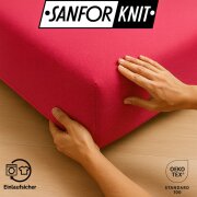 EXKLUSIV HEIMTEXTIL Marke Jersey Spannbettlaken 140 x 200 cm Pink 100% Baumwolle Öko - Tex Zertifiziert Bed-Sheet Bettlaken Spannbetttuch Topper Leinentuch