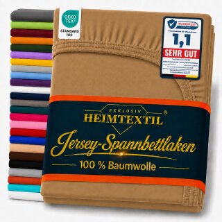 EXKLUSIV HEIMTEXTIL Marke Jersey Spannbettlaken 180 - 200 x 200 cm Nougat