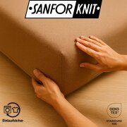EXKLUSIV HEIMTEXTIL Marke Jersey Spannbettlaken 180 x 200 cm Nougat 100% Baumwolle Öko - Tex Zertifiziert Bed-Sheet Bettlaken Spannbetttuch Topper Leinentuch