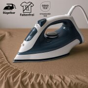 EXKLUSIV HEIMTEXTIL Marke Jersey Spannbettlaken 180 x 200 cm Nougat 100% Baumwolle Öko - Tex Zertifiziert Bed-Sheet Bettlaken Spannbetttuch Topper Leinentuch