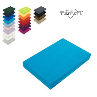 Marke Jersey Spannbettlaken 200 x 220 cm Türkis