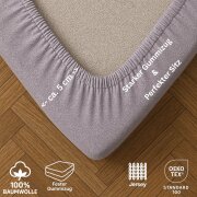 EXKLUSIV HEIMTEXTIL Marke Jersey Spannbettlaken 60 x 120 cm Flieder 100% Baumwolle Öko - Tex Zertifiziert Bed-Sheet Bettlaken Spannbetttuch Topper Leinentuch