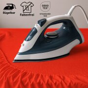 EXKLUSIV HEIMTEXTIL Jersey Spannbettlaken Premium 120 x 200 cm Rot 100% Baumwolle Öko - Tex Zertifiziert Bed-Sheet Bettlaken Spannbetttuch Topper Leinentuch